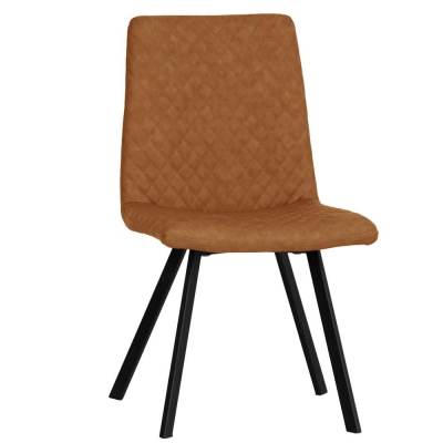tan diamond stitch industrial dining chair