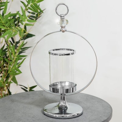 chrome and glass candle holder £29.99