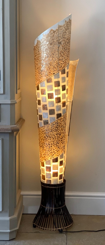shell & twig cone floor lamp