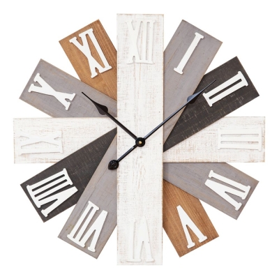 cross plank grey, white and black clock