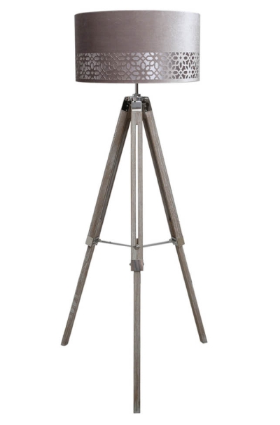 grey mesh floor standing tripod lamp £149