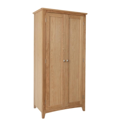 natural petite oak 2 door wardrobe