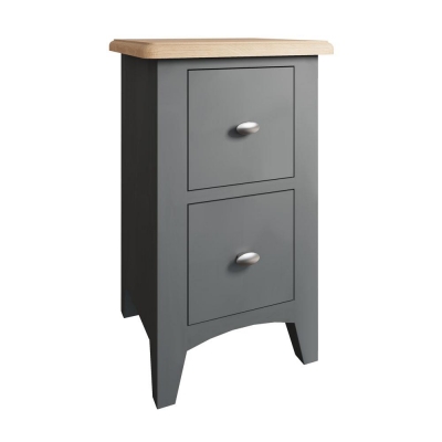 dark grey painted 2 drawer chest 