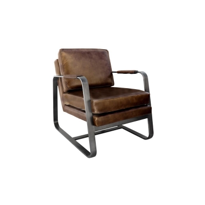 brown leather contemporary occasional chair 