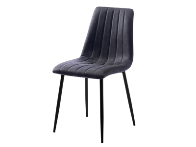 dark grey faux suede dining chair 