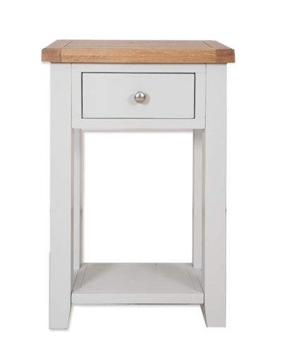 grey painted 1 drawer console table 