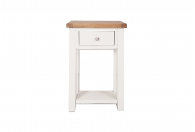 white painted 1 drawer console