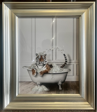 tiger in the bath