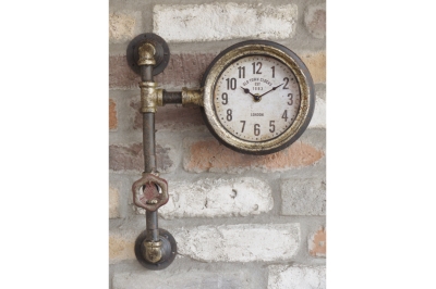industrial pipe wall clock