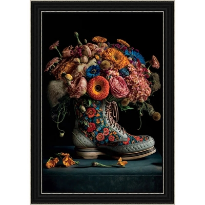 prada boot with flowers framed wall art £149