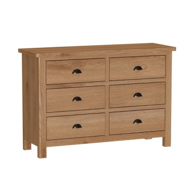 rustic oak 6 drawer chest