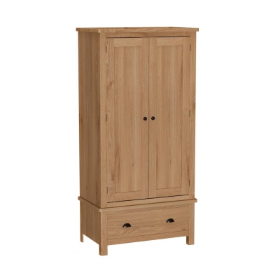 rustic oak 2 door 1 drawer wardrobe