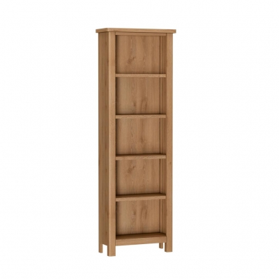 rustic oak tall bookcase