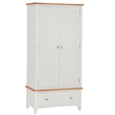 soft white 2 door 1 drawer wardrobe