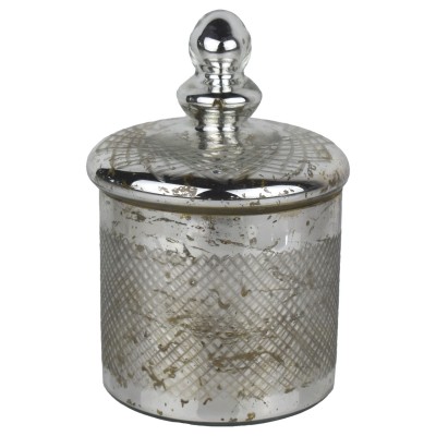 Silver Etched Trinket Jar 