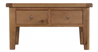 oak 2 drawer coffee table