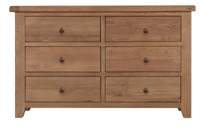 oak six drawer chest