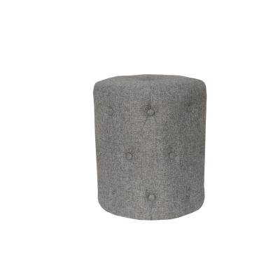 dark grey buttoned fabric stool 