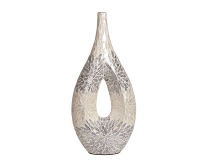grey floral vase 62.5cm