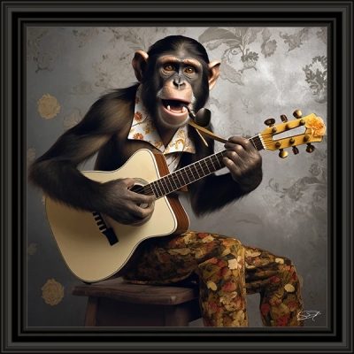 jambo - chimpanzee playing guitar 
