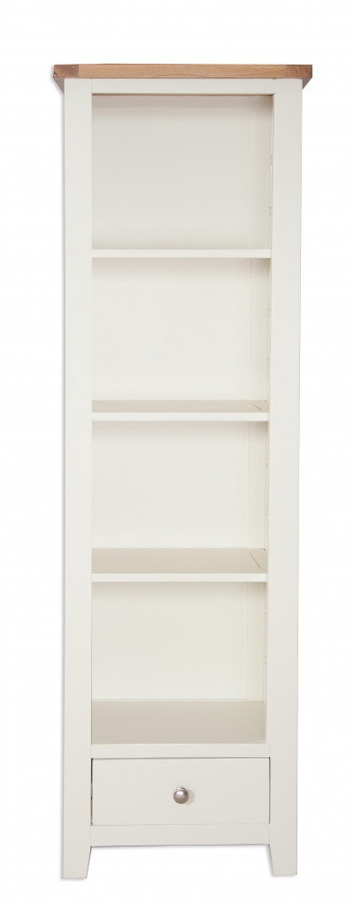 ivory painted slim bookcase £350