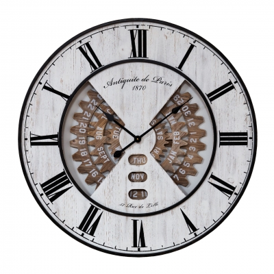 80cm metal and wood wall clock